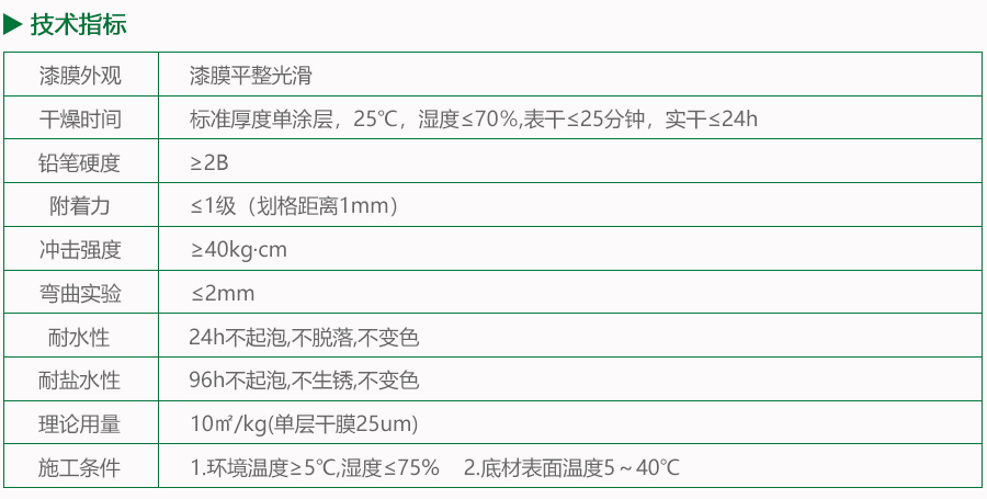 水性丙烯酸钢结构专用漆技术指标